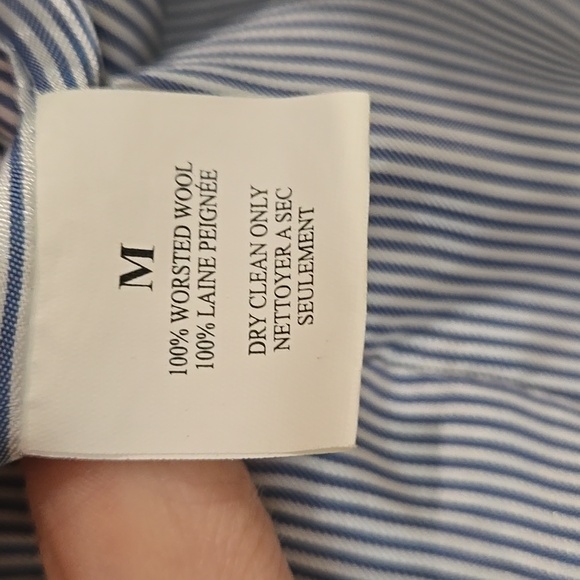 Tommy Hilfiger Sharkskin Slim Fit 100% Wool Navy Suit Vest Size M - Picture 7 of 9